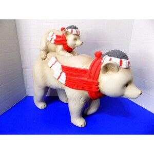 NEW Christmas Holiday Polar Bear & Baby Figurine Winter Decor